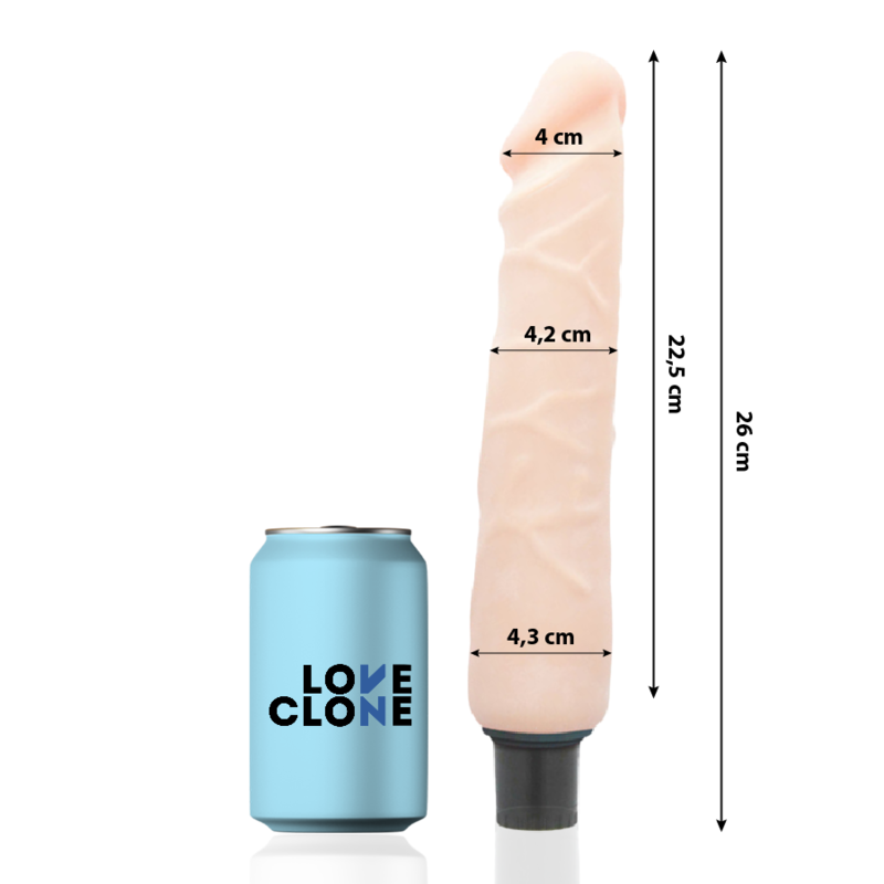 LoveClone – Vibrateur autolubrifiant jansen 26 cm -o- 4.2 cm