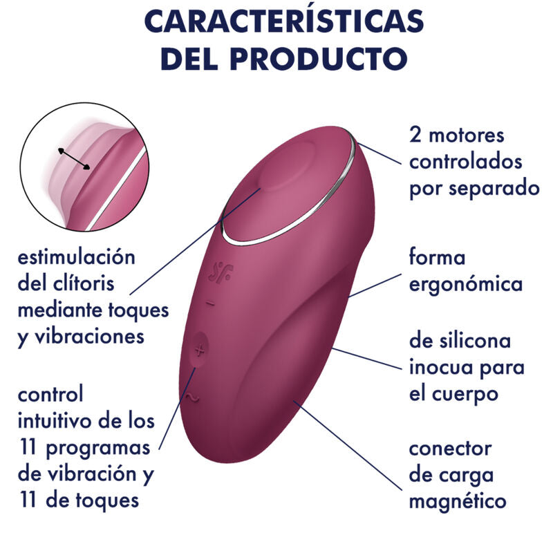 Satisfyer – Tap & climax 1 vibrateur lay-on gris