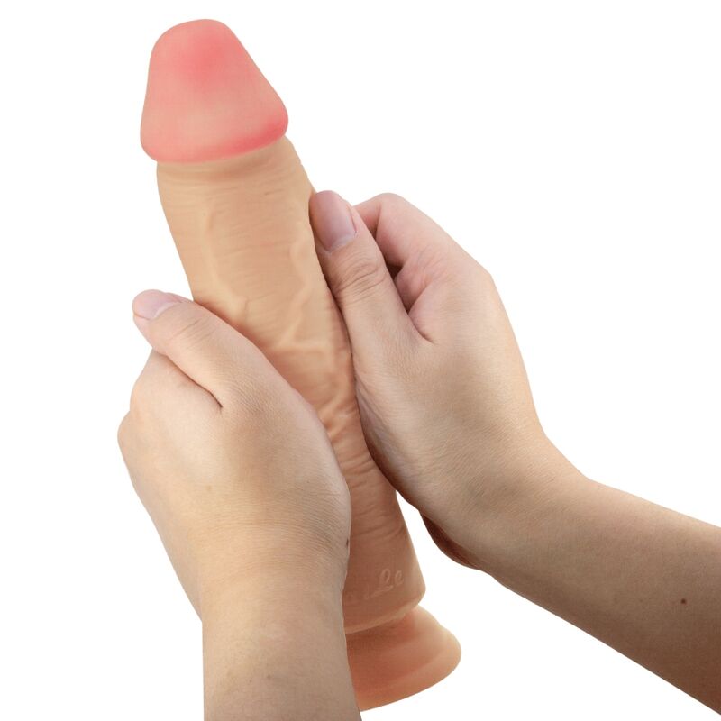 PRETTY LOVE - SLIDING SKIN SERIES REAL DILDO WITH VENTOSA PEL DESLIZANTE NATURAL 23.4 CM