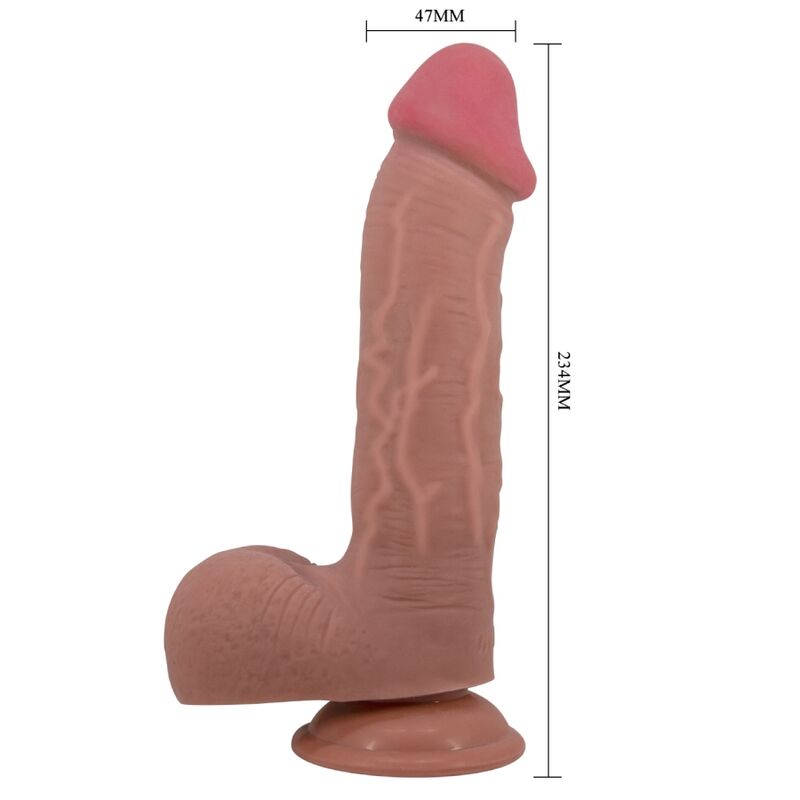 Pretty Love – Série sliding skin gode réaliste avec ventouse sliding skin marron 23,4 cm