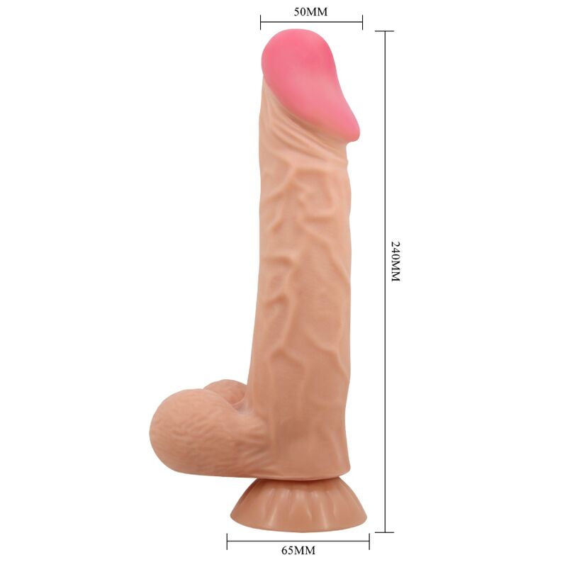 PRETTY LOVE - SLIDING SKIN SERIES REAL DILDO WITH VENTOSA PEL DESLIZANTE CONTROL REMOTO NATURAL 24 CM
