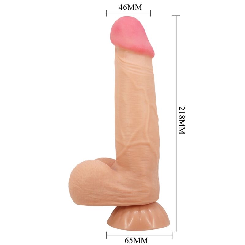 PRETTY LOVE - SLIDING SKIN SERIES REAL DILDO WITH VENTOSA PEL DESLIZANTE CONTROL REMOTO NATURAL 21.8 CM