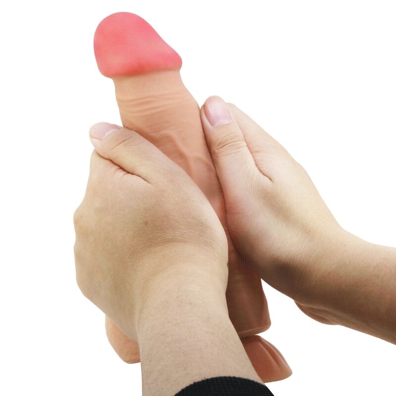 PRETTY LOVE - SLIDING SKIN SERIES REAL DILDO WITH VENTOSA PEL DESLIZANTE CONTROL REMOTO NATURAL 21.8 CM