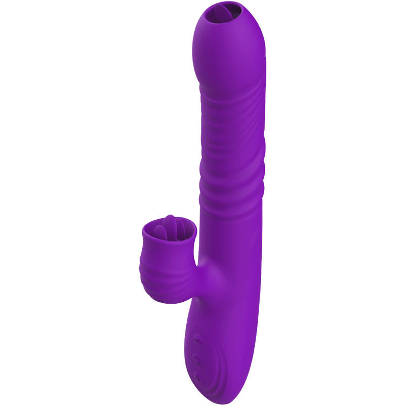 Armony – Vibrateur lapin entièrement g spot avec langue stimulante effet chaleur violet