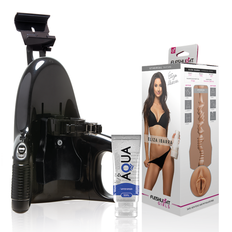 Fleshlight – Eliza ibarra vagin + lancement universel + lubrifiant de qualité aqua 50 ml