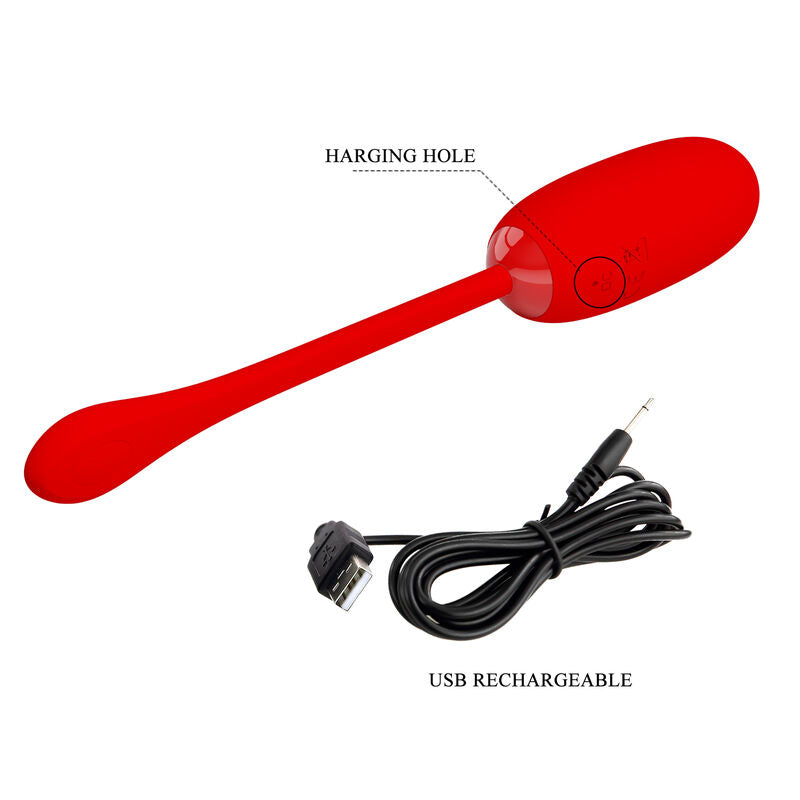 PRETTY LOVE - JULIUS HUEVO WATERPROOF & RECHARGEABLE VIBRADOR ROJO