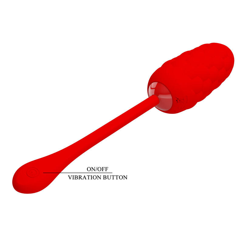 PRETTY LOVE - HUEVO VIBRADOR WITH TEXTURA MARINA RECARGABLE ROJO