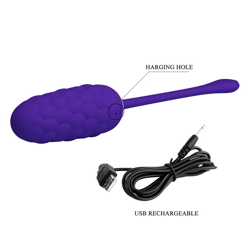 PRETTY LOVE - HUEVO VIBRADOR WITH TEXTURA MARINA RECARGABLE LILA