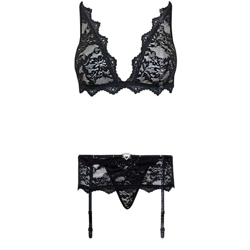 Livco Corsetti Fashion – Belita lc 90231 soutien-gorge + culotte + jarretière noir