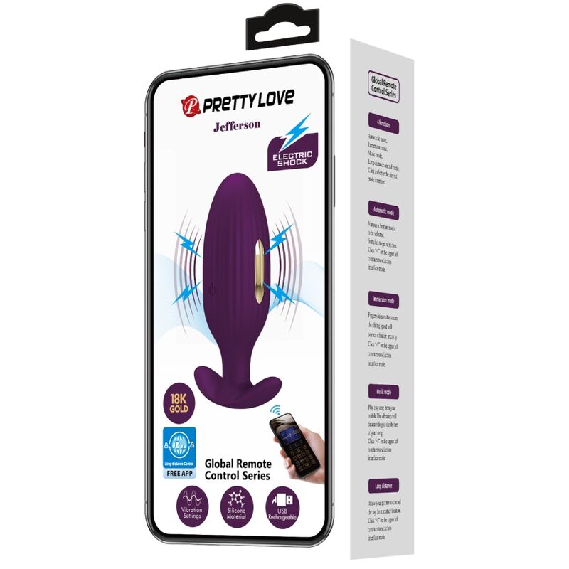 PRETTY LOVE - JEFFERSON PLUG ANALE CONTROLE DOOR APP LILA