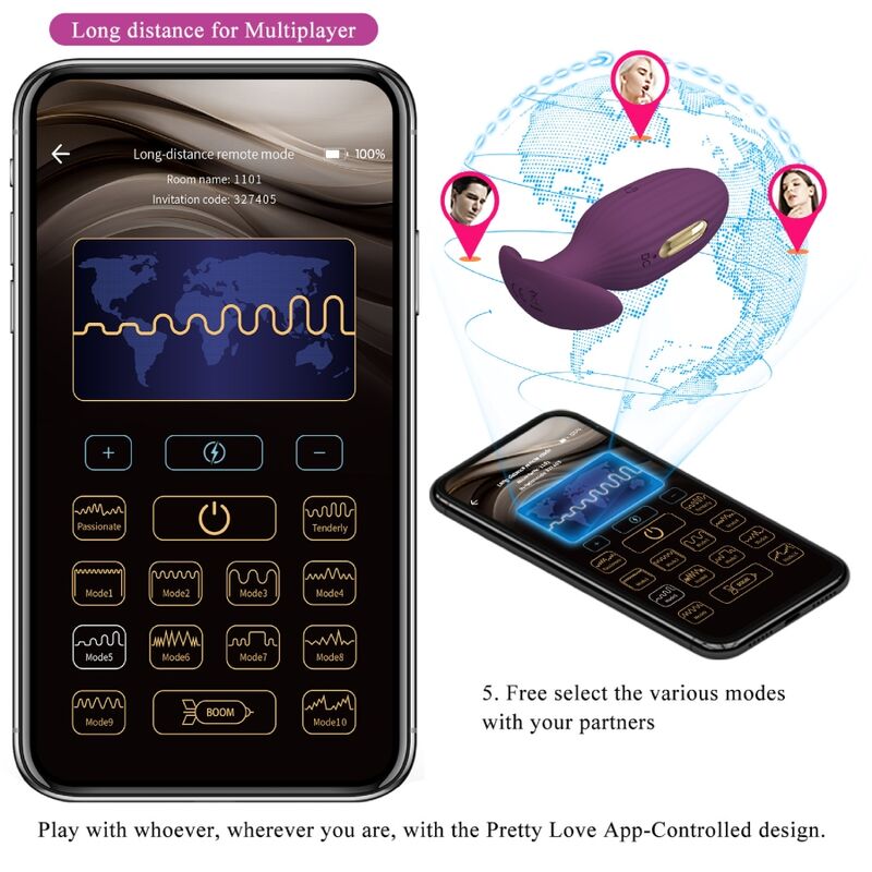 PRETTY LOVE - JEFFERSON PLUG ANALE CONTROLE DOOR APP LILA