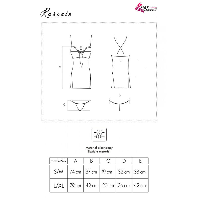 Livco Corsetti Fashion – Karonin lc 90628 chemise + culotte noir