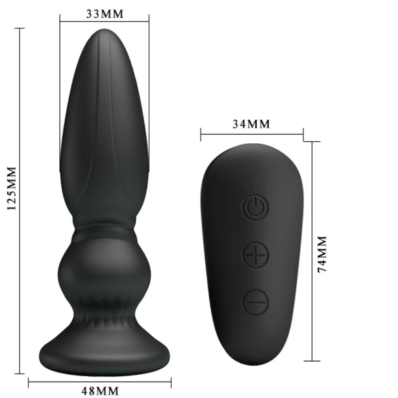 MR PLAY - POTENTE VIBRADOR CONTROL REMOTO ANAL PLUG NEGRO
