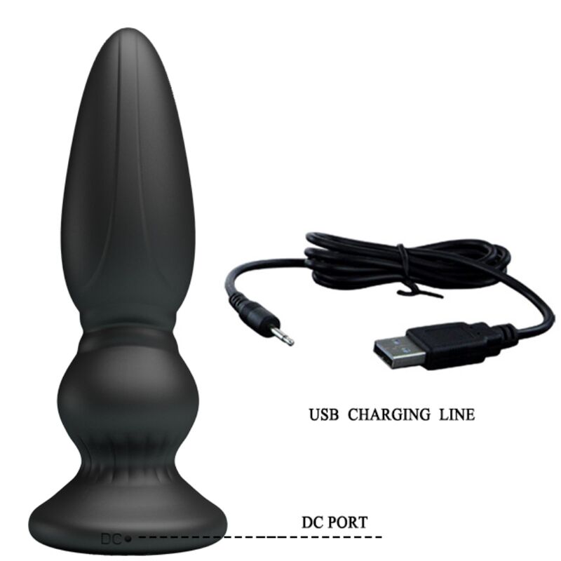 MR PLAY - POTENTE VIBRADOR CONTROL REMOTO ANAL PLUG NEGRO