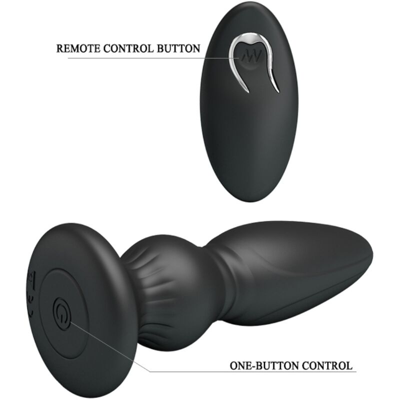 MR PLAY - POTENTE VIBRADOR CONTROL REMOTO ANAL PLUG NEGRO