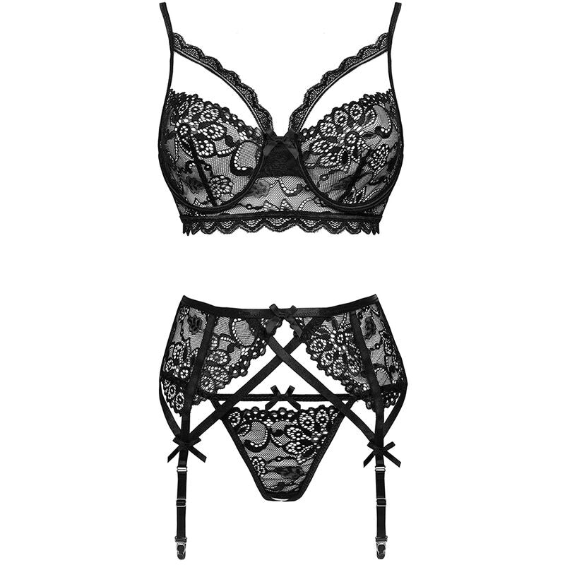 Livco Corsetti – Moridam lc soutien-gorge + jarretiere + culotte noir
