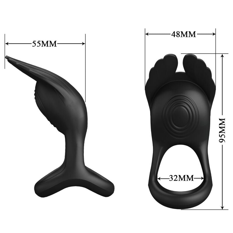MOOIE LIEFDE - SILAS ANILLO VIBRADOR 7 VIBRACIONES SILICONA NEGRO