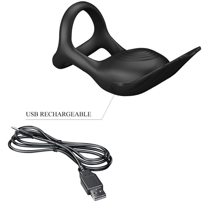 MOOIE LIEFDE - SILAS ANILLO VIBRADOR 7 VIBRACIONES SILICONA NEGRO