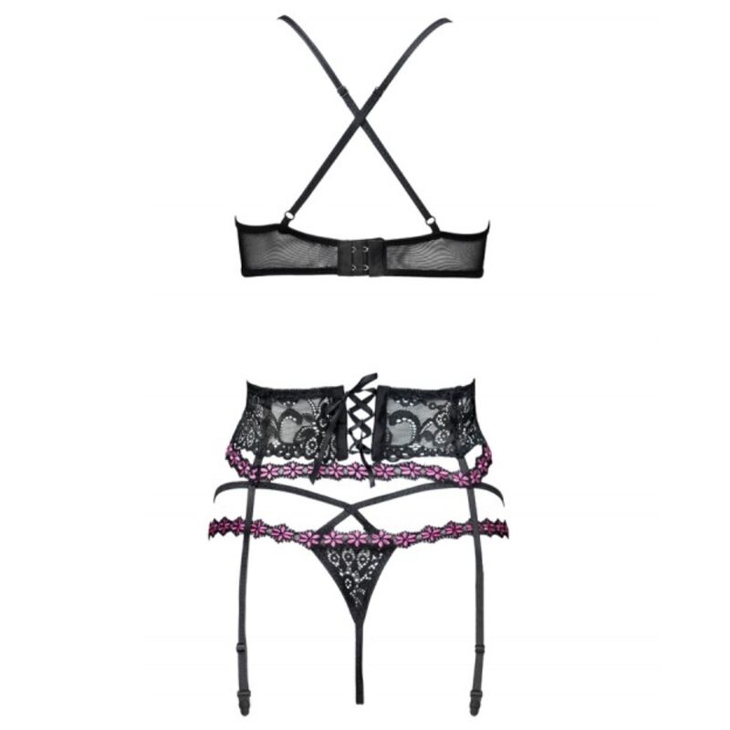 Livco Corsetti Fashion – Snehana lc 90443 soutien-gorge + jarretière + culotte noir