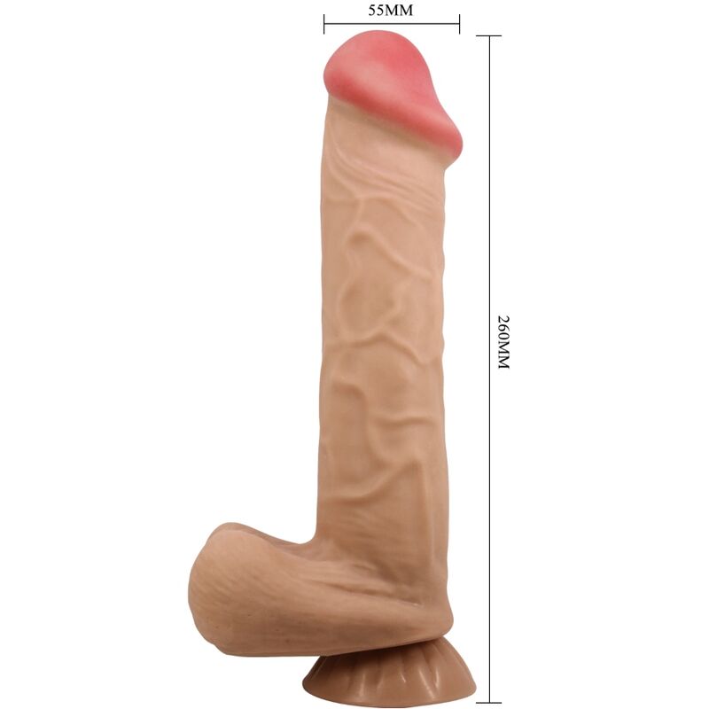 PRETTY LOVE - SLIDING SKIN SERIES REAL DILDO WITH VENTOSA SKIN DESLIZANTE 26 CM