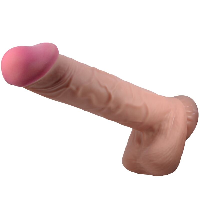 Pretty Love – Série sliding skin gode réaliste avec ventouse sliding skin marron 26 cm