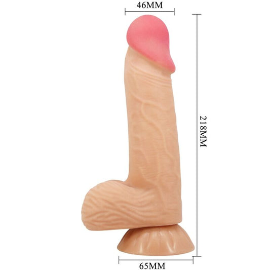 PRETTY LOVE - SLIDING SKIN SERIES REAL DILDO WITH VENTOSA PEL DESLIZANTE 20.6 CM