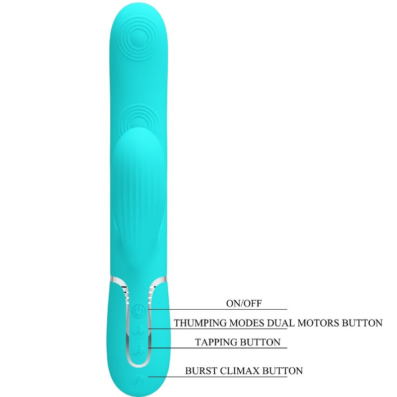 PRETTY LOVE - PERLITA VIBRADOR PUNTO G 3 IN 1 MULTIFUNCTION GREEN AGUA