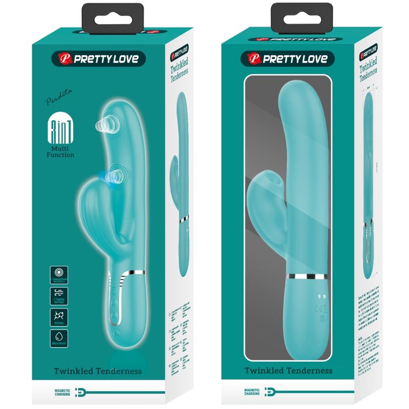PRETTY LOVE - PERLITA VIBRADOR PUNTO G 3 IN 1 MULTIFUNCTION GREEN AGUA