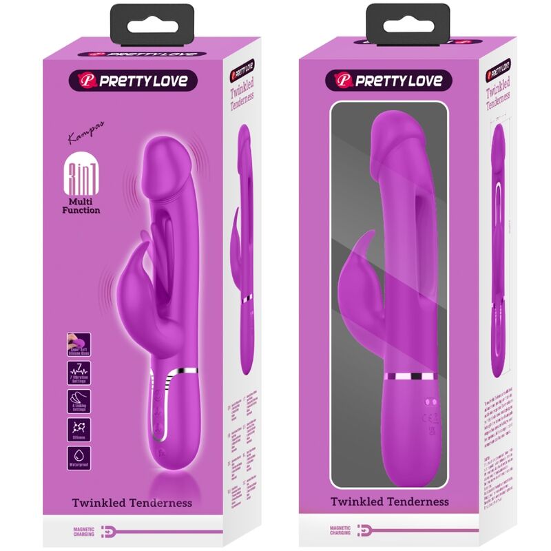 Pretty Love – Vibrateur dejon rabbit 3 en 1 multifonction fuchsia