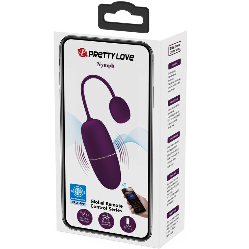 PRETTY LOVE - NYMPH HUEVO VIBRADOR CONTROLLED BY APP LILA