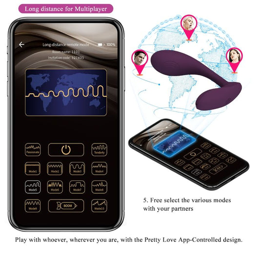 PRETTY LOVE - BAIRD G-SPOT 12 RECHARGEABLE VIBRACIONES LILA APP