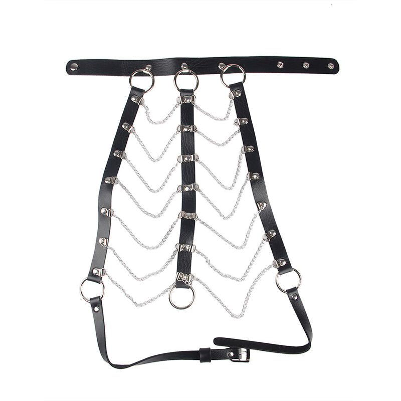 SUBBLIME - ARNÉS DE PECHO PADLOCK CUERO NEGRO TALLA ÚNICA