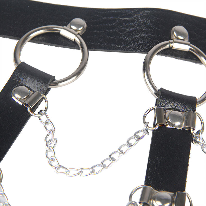 SUBBLIME - ARNÉS DE PECHO PADLOCK CUERO NEGRO TALLA ÚNICA