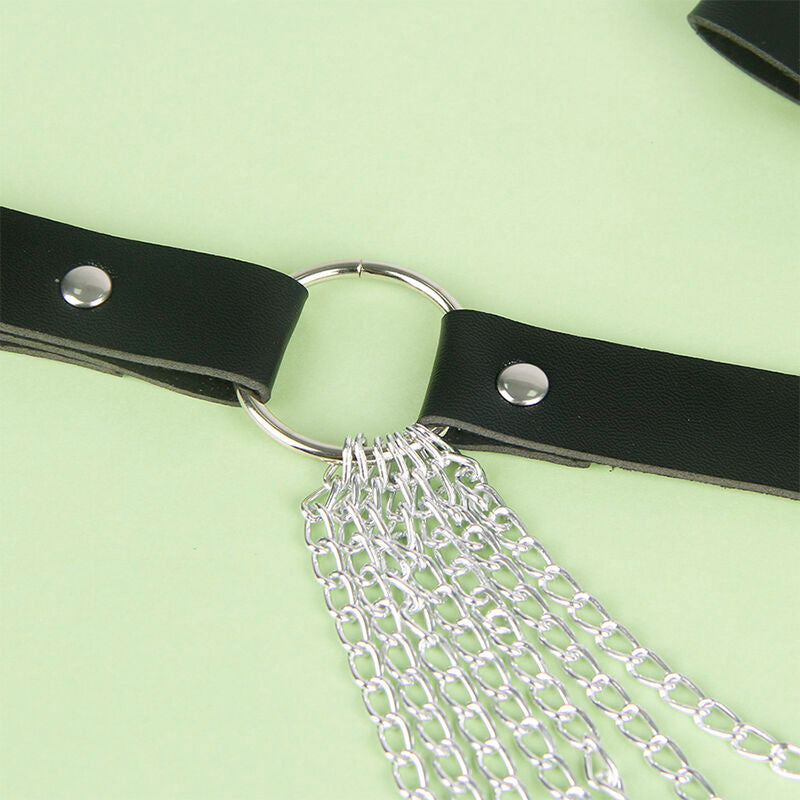 Subblime – Chaîne cuir ceinture noire taille unique