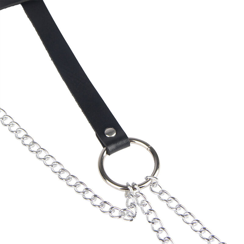 SUBBLIME - CINTURON DE PADLOCK ANILLAS CUERO NEGRO TALLA ÚNICA