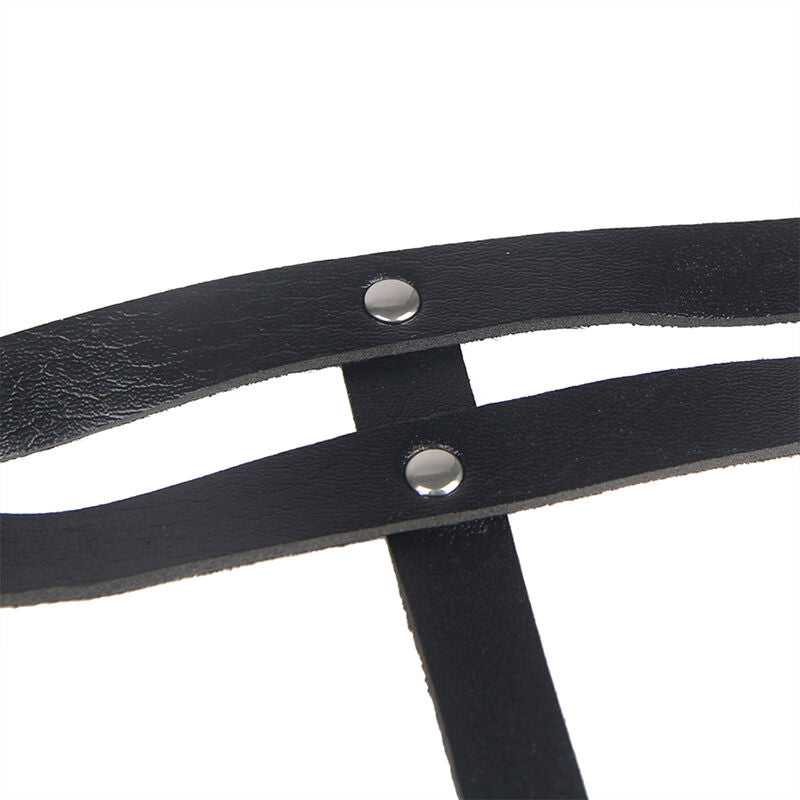 SUBBLIME - CINTURON DE PADLOCK ANILLAS CUERO NEGRO TALLA ÚNICA