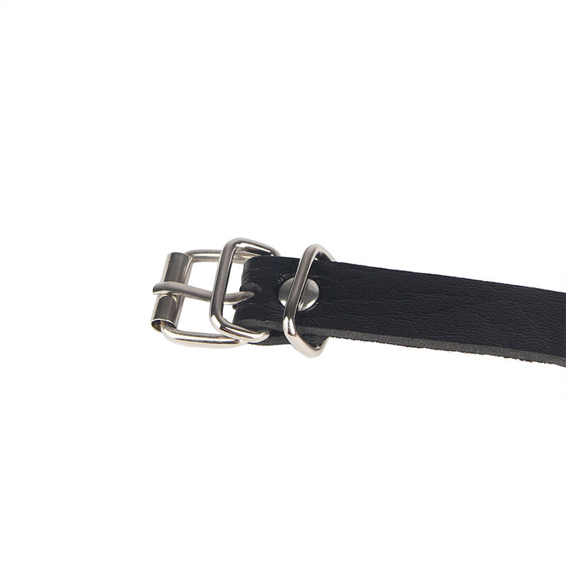 SUBBLIME - CINTURON DE PADLOCK ANILLAS CUERO NEGRO TALLA ÚNICA