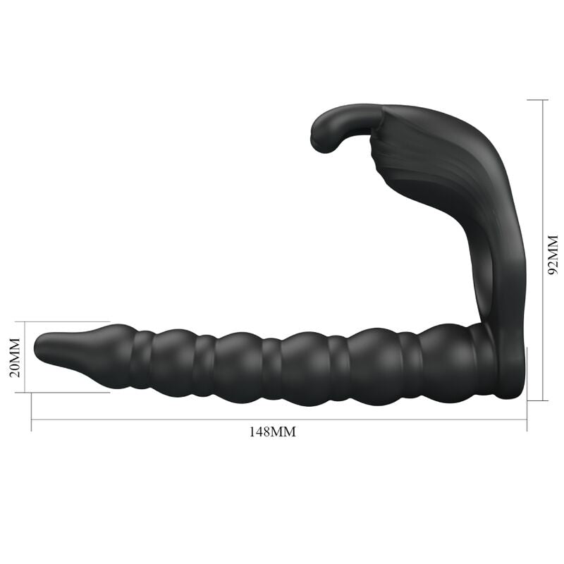 PRETTY LOVE - BLACKNEY ANILLO PENE WITH PLUG VIBRADOR NEGRO