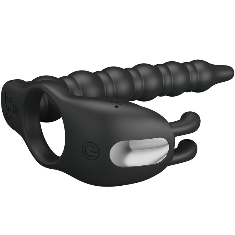 PRETTY LOVE - BLACKNEY ANILLO PENE WITH PLUG VIBRADOR NEGRO