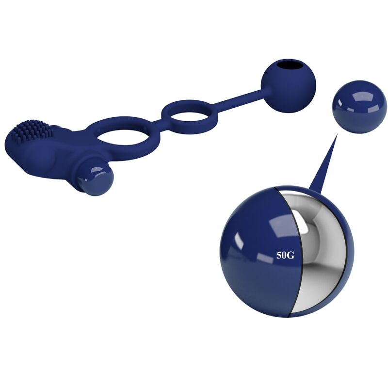 Pretty Love – Remington double anneau vibrant avec plug bleu