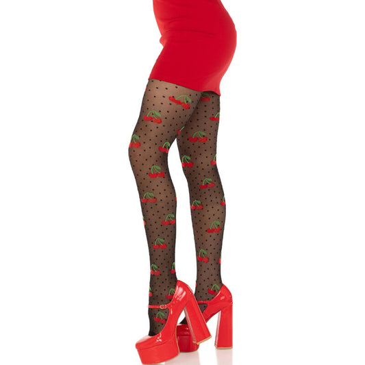 LEG AVENUE - LUNARES MEDIA CEREZA NEGRO