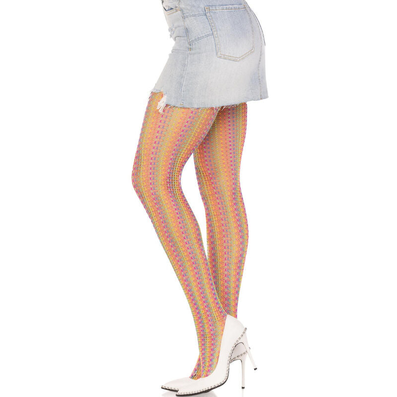 Leg Avenue – Bas au crochet multicolore