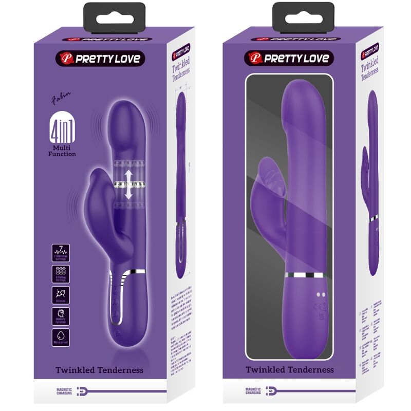 Pretty Love – Zalin perles vibrateur lapin 4 en 1 violet