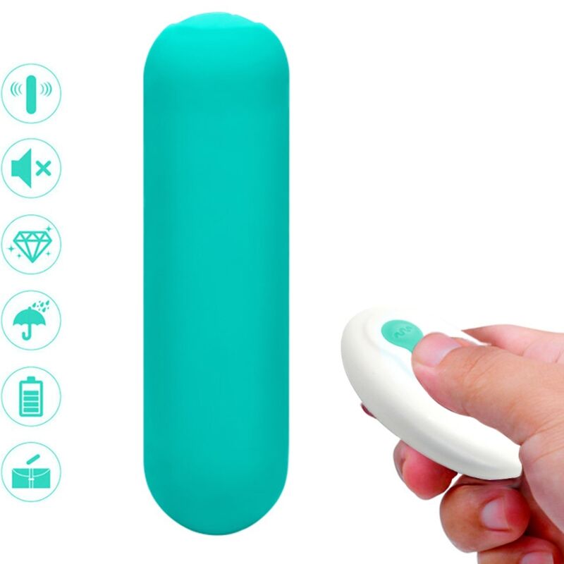 Armony – Splash joie vibrateur bullet télécommande en silicone 10 vibrations 75 x 19 cm vert