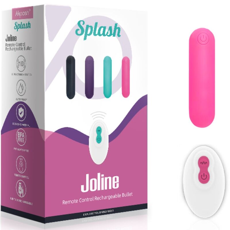 ARMONY - SPLASH JOLINE BALA VIBRADORA SILICONA CONTROL REMOTO 10 VIBRACIONES 65 X 15 CM PINK