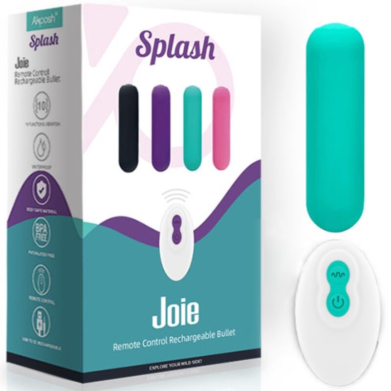 ARMONY - SPLASH JOY BALA VIBRADORA SILICONE CONTROL REMOTO 10 VIBRACIONES 75 X 19 CM GREEN