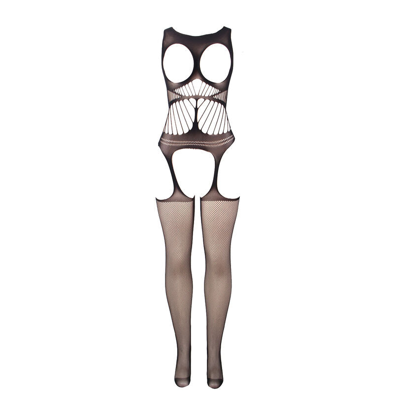 Subblime – 951900 bodystocking résille sans fourrure avec coque et épaules ouvertes noir taille unique