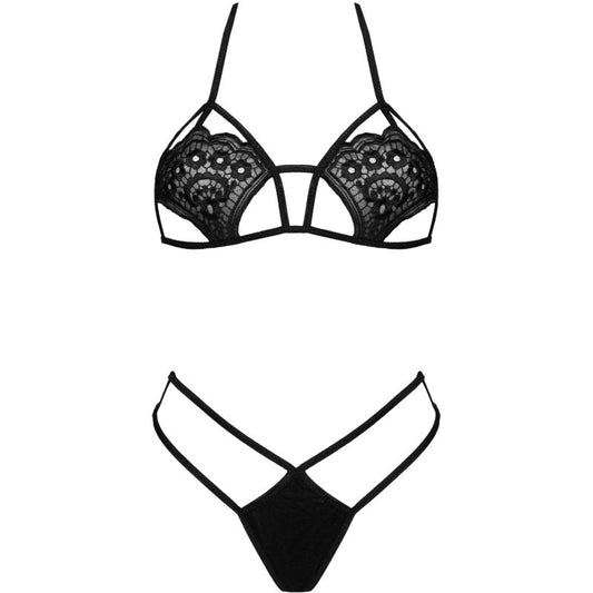 LIVCO CORSETTI FASHION - SOUTIEN-GORGE + STRING JIMENA LC 20216 NOIR TAILLE UNIQUE