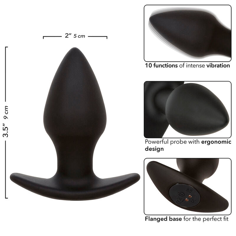 CALEXOTICS - ROCK BOTTOM PERFECTE ANAALPLUG 10 VIBRACIONES SILICONA NEGRO
