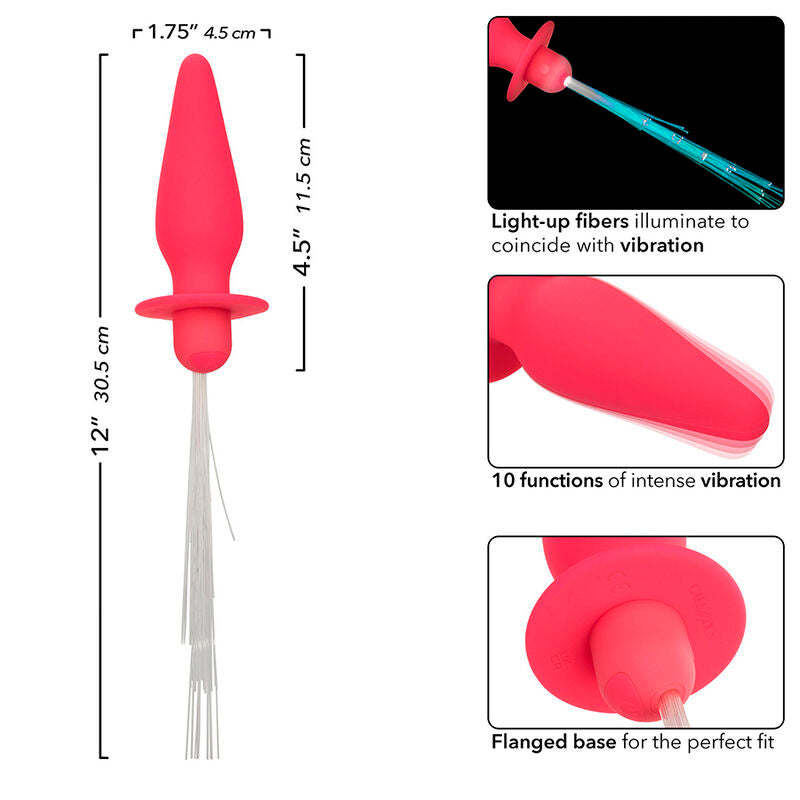 CALEXOTICS - SOUTHERN LIGHTS LIGHT UP PLUG ANAL WITH LIGHTS 10 VIBRACIONES SILICONE PINK